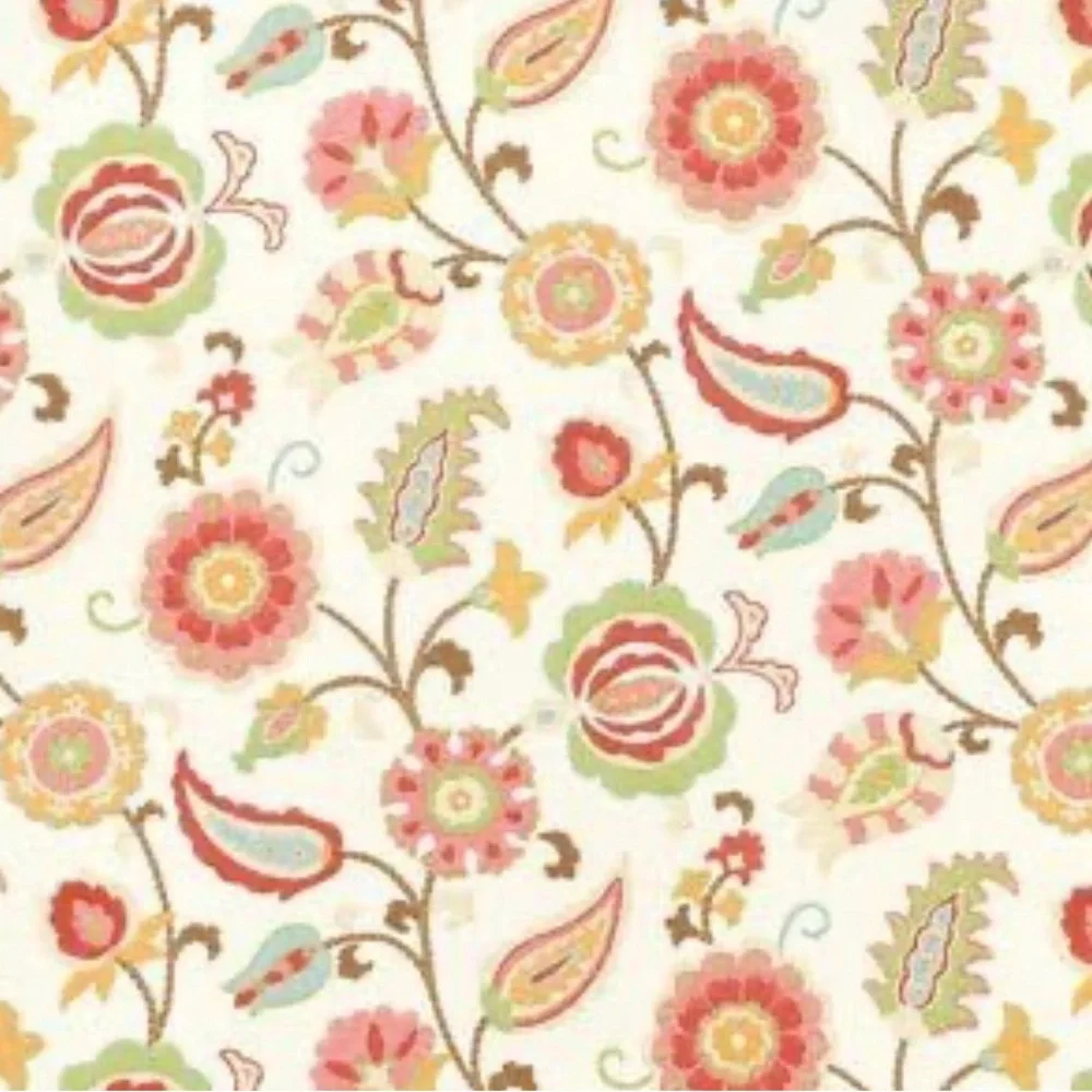BRAEMORE Selim Punch Screen Printed Floral Window Medium Weight Valance#1230256B